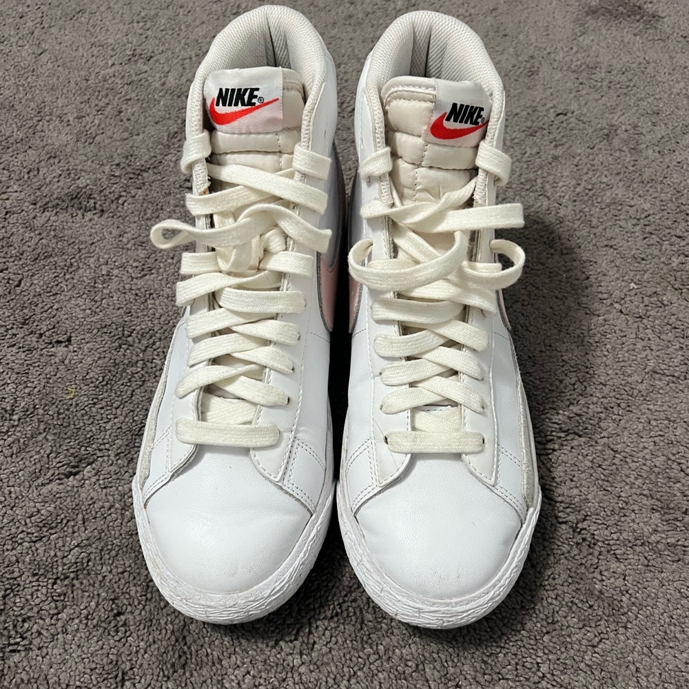 Nike White High-Tops with Red Accents